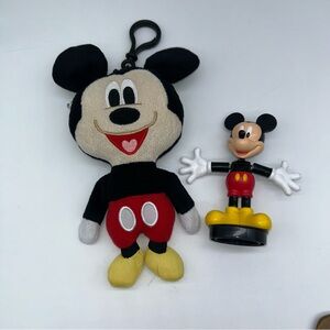 Mickey Mouse 2015 bag clip keychain 8" & bobble head bundle 4.5" RUZ Mexico